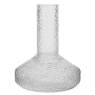 Clear Textured Glass Vase