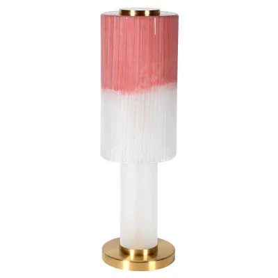 Pink and White Glass Table Lamp
