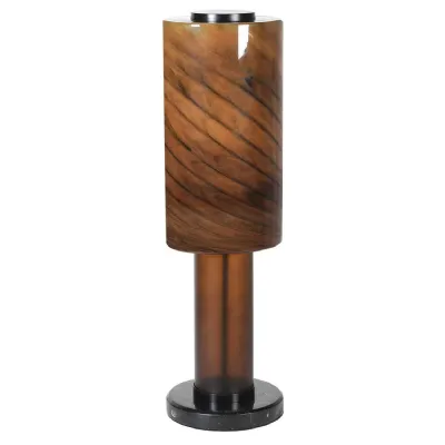 Brown Marble Effect Glass Table Lamp