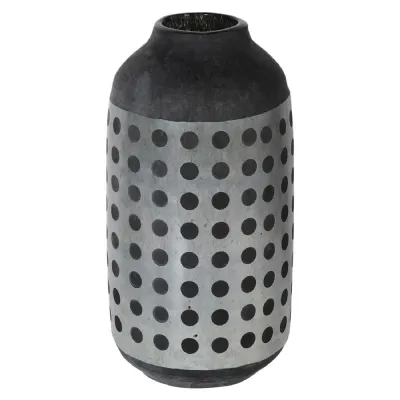 Frosted Black Spotty Glass Vase