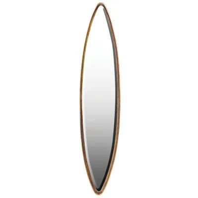 Modern Tall Slim Narrow Oval Eclipse Wall Dressing Mirror