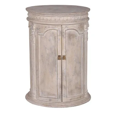 Shabby Chic Cylindrical Distressed 2 Door Cupboard