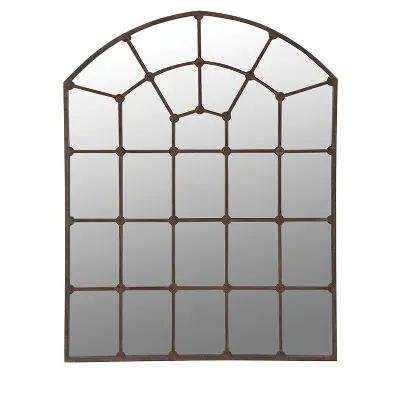 Extra Large Multi Window Effect Arched Metal Wall Mirror W132 x H179cm