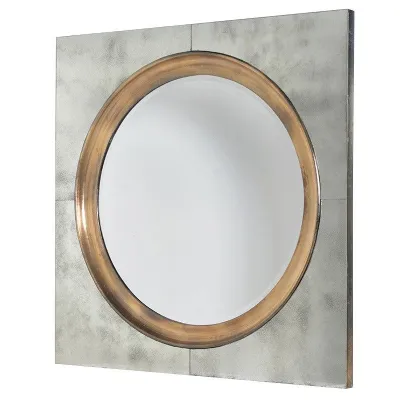 Round Mirror In Square Frame