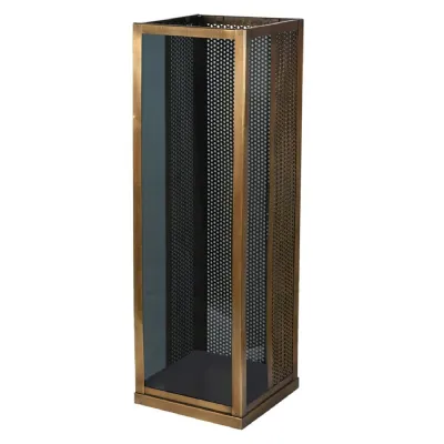 Tall Antique Brass Mesh Lantern