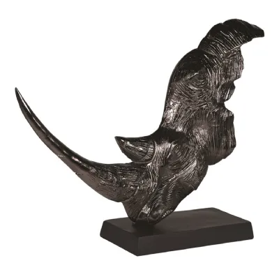 Rhino Head Sculpture On Stand Ornament