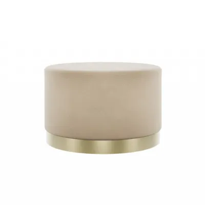 Lara Pouffe Beige Velvet Large