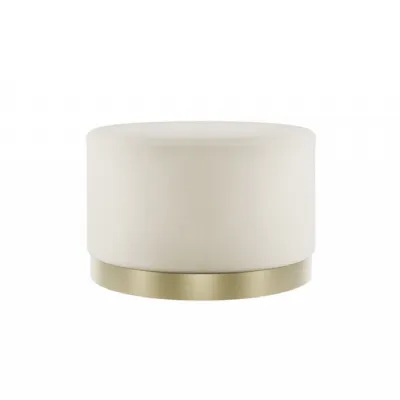 Lara Pouffe Cream Velvet Large