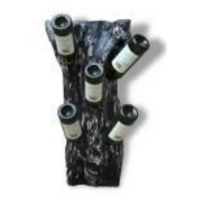 Charcoal Teak Sliced 6 Bottle rack