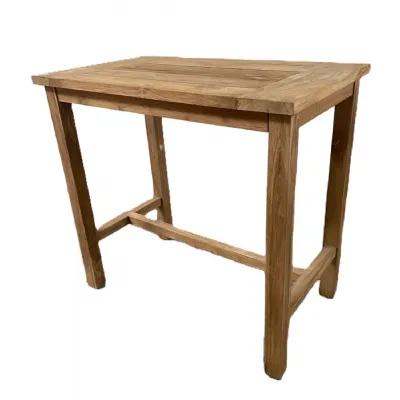 Natural Teak Wood Bar Table with Built In Chiller