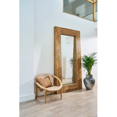 Rustic Reclaimed Wood Monumental Large Rectangular Wall Mirror