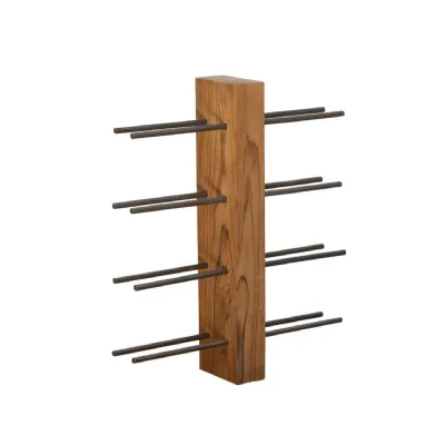 Natural Teak Root Wine Rack 8 Bottles