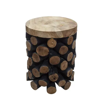 Natural Teak Branch Pineapple Stool
