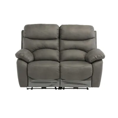 Grey Fabric 2 Seater Sofa Electric Power Recliner