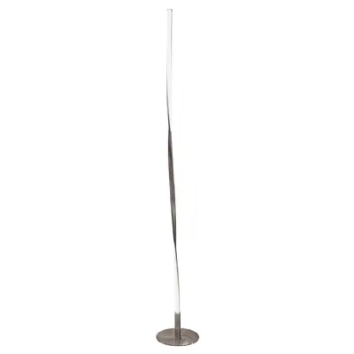 Chrome Tall Single Twisted LED Floor Lamp