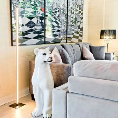 Black Metal LED Dimmable Floor Lamp Mains Operated