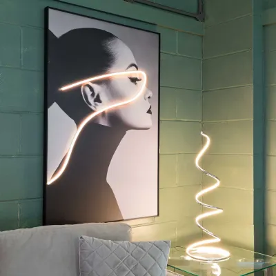 Chrome Metal LED Spiral Design Floor Lamp Mains Operated