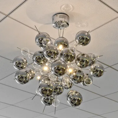 Chrome Glass Bauble Design 10 Light Chandelier