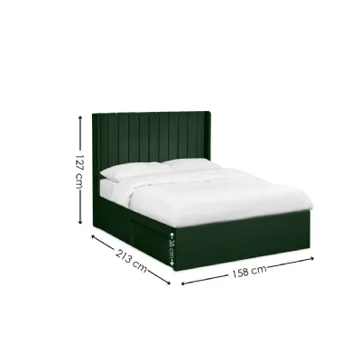 Leila Bottle Green Dual Storage Door 150cm Kingsize Bed