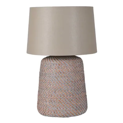 Grey Rattan Table Lamp