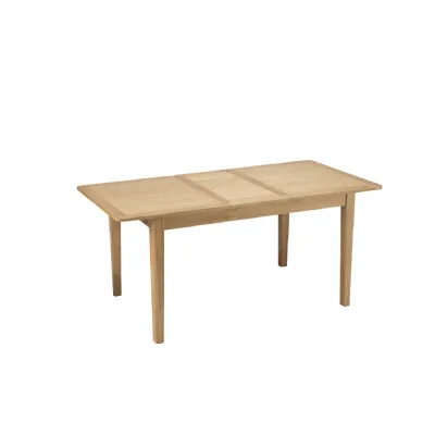 Natural Oak Veneer 4 Seater Rectangular Extending Dining Table with Tapered Legs