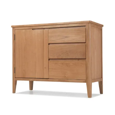 Traditional Natural Solid Oak 3 Drawer Large Sideboard with Door