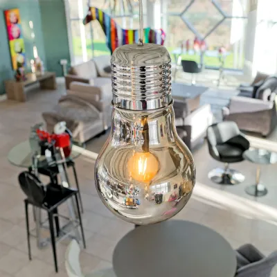 Smoked Glass Bulb Shaped Ceiling Lamp Metal Wire Design
