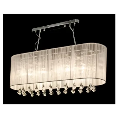 Clear Glass Crystal Droplets 4 Lamp Chandelier