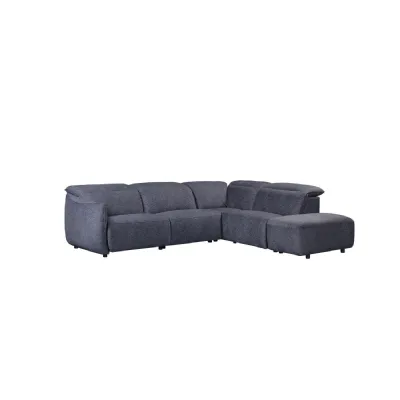 Charcoal Grey Fabric Power Recliner Corner Sofa RHF