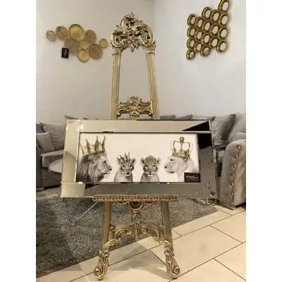 Lion King Family All White Wall Art Mirror Frame