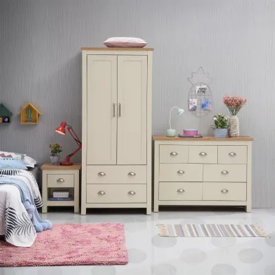 3 Piece Bedroom Set (2 Door Wardrobe, 3+4 Chest, 1 Drawer Bedside)