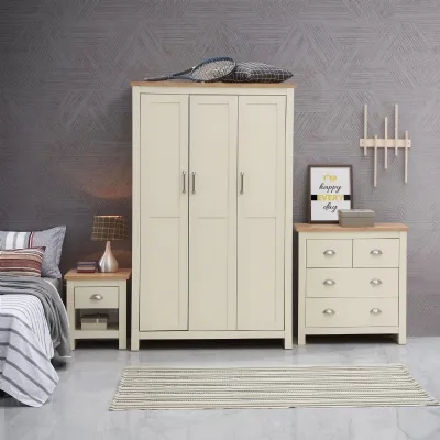 3 Piece Bedroom Set (3 Door Wardrobe, 2+2 Chest, 1 Drawer Bedside)