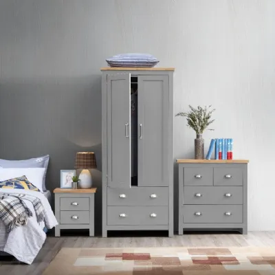 3 Piece Bedroom Set (2 Door Wardrobe, 2+2 Chest, 2 Drawer Bedside)