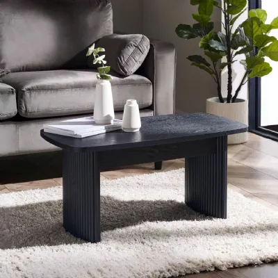 Louis Fluted Compact Coffee Table Black