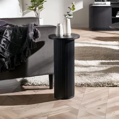 Louis Fluted Drinks Table Black