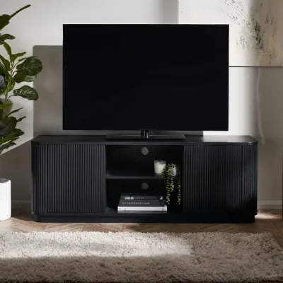 Louis Fluted TV Unit Black