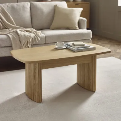 Louis Light Oak Effect Fluted 90cm Compact Coffee Table