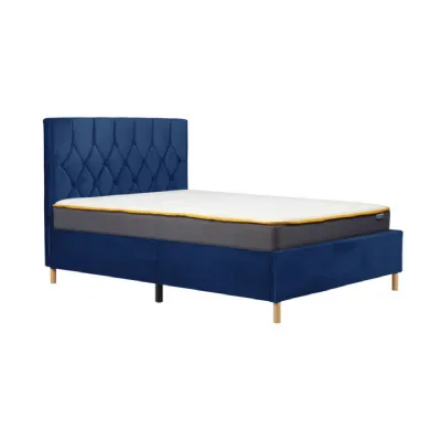 135cm Loxley Fabric Bed Blue