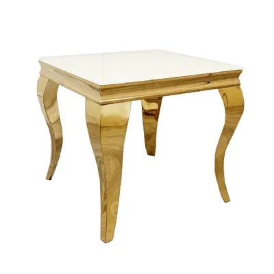 Louis Gold Lamp Table Black Glass