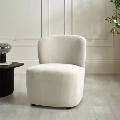 Lunetta Beige Chenille Armless Accent Chair
