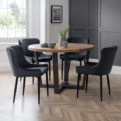Set Of 2 Luxe Velvet Dining Chairs Grey