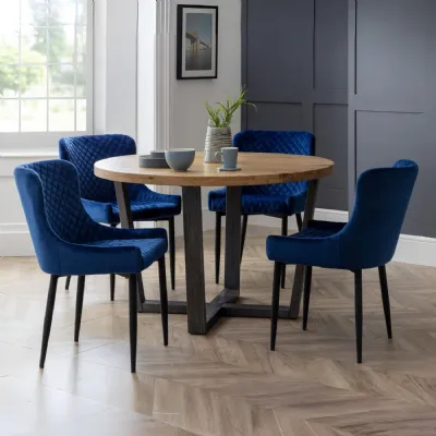 Set Of 2 Luxe Velvet Dining Chairs Blue