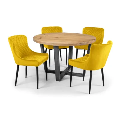 Set Of 2 Luxe Velvet Dining Chairs Mustard