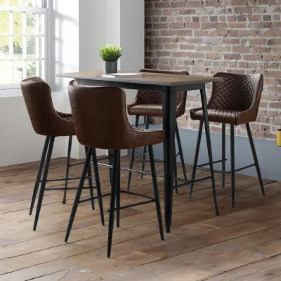 Luxe Faux Leather Barstool Brown