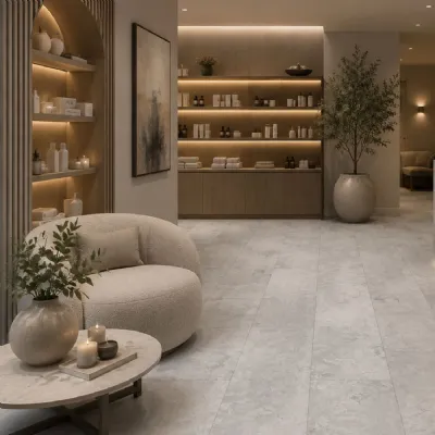 Set of 20 Modern Grigio Venetian Stone Effect LVT Flooring Panels 609 x 304mm