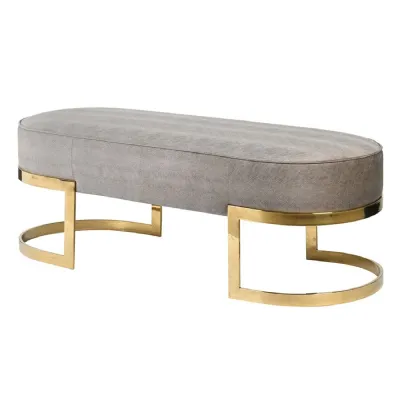 Warm Grey Hide Print Bench