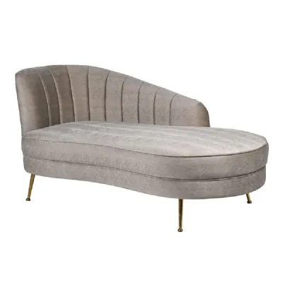 Warm Grey Hide Print Chaise Longue