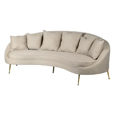 Beige Curved Sofa