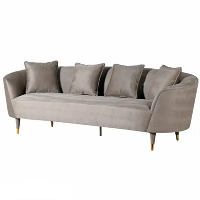 Mink Hide Print Curved 3 Seater Sofa