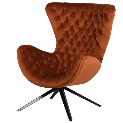 Burnt Orange Buttoned Chair